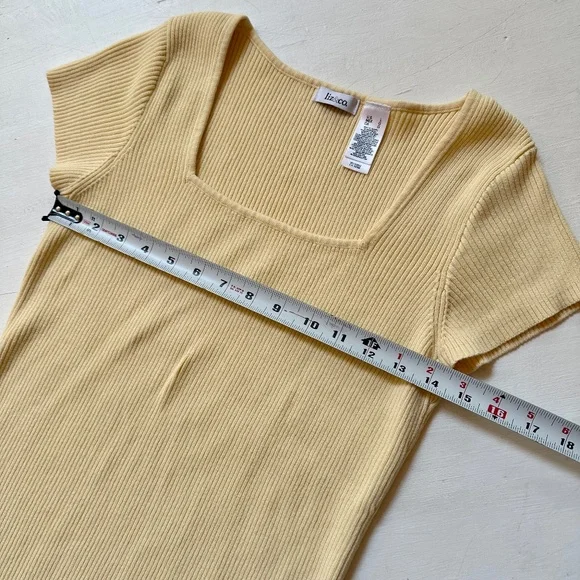 Vintage Butter Yellow Ribbed Top - Picture 6 of 6